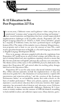 Cover page: K-12 Education in the Post Proposition 227 Era