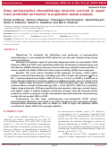 Cover page: Does perioperative chemotherapy improve survival in upper tract urothelial carcinoma? A population based analysis