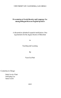 Cover page: Presentation of social identity and language use among bilingual Korean English speakers