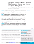 Cover page: Treatment Intensification in Patients With Kawasaki Disease and Coronary Aneurysm at Diagnosis