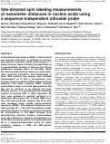 Cover page: Site-directed spin labeling measurements of nanometer distances in nucleic acids using a sequence-independent nitroxide probe
