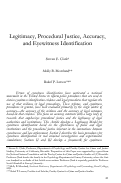 Cover page: Legitimacy, Procedural Justice, Accuracy, and Eyewitness Identificatino