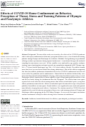 Cover page: Effects of COVID-19 Home Confinement on Behavior, Perception of Threat, Stress and Training Patterns of Olympic and Paralympic Athletes.