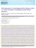 Cover page: Self-awareness in neurodegenerative disease relies on neural structures mediating reward-driven attention
