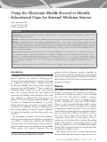 Cover page: Using the Electronic Health Record to Identify Educational Gaps for Internal Medicine Interns