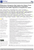 Cover page: Replication of Integrative Data Analysis for Adipose Tissue Dysfunction, Low-Grade Inflammation, Postprandial Responses and OMICs Signatures in Symptom-Free Adults