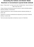 Cover page: Unraveling the Cationic and Anionic Redox Reactions in a Conventional Layered Oxide Cathode