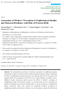 Cover page: Association of Mothers’ Perception of Neighborhood Quality and Maternal Resilience with Risk of Preterm Birth
