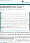 Cover page: Formative Evaluation of the Telecare Fall Prevention Project for Older Veterans