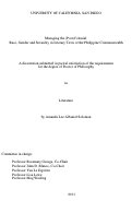 Cover page: Managing the (Post)Colonial : race, gender and sexuality in literary texts of the Philippine Commonwealth