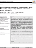 Cover page: Emotional approach coping among young adults with cancer: Relationships with psychological distress, posttraumatic growth, and resilience