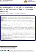 Cover page: Insulin-like growth factors and related proteins in plasma and cerebrospinal fluids of HIV-positive individuals