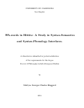 Cover page: Wh-words in Hittite: A Study in Syntax-Semantics and Syntax-Phonology Interfaces.