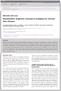 Cover page: Quantitative magnetic resonance imaging for chronic liver disease