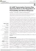 Cover page: S1-bZIP Transcription Factors Play Important Roles in the Regulation of Fruit Quality and Stress Response