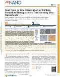 Cover page: Real-Time In Situ Observation of CsPbBr3 Perovskite Nanoplatelets Transforming into Nanosheets