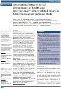 Cover page: Associations between social determinants of health and interpersonal violence-related injury in Cameroon: a cross-sectional study