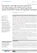 Cover page: Latanoprost with high precision, piezo-print microdose delivery for IOP lowering: clinical results of the PG21 study of 0.4 µg daily microdose