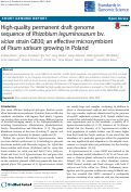 Cover page: High-quality permanent draft genome sequence of Rhizobium leguminosarum bv. viciae strain GB30; an effective microsymbiont of Pisum sativum growing in Poland