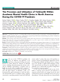 Cover page: The Provision and Utilization of Telehealth within Academic Mental Health Clinics in North America during the COVID-19 Pandemic.