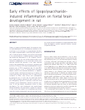 Cover page: Early Effects of Lipopolysaccharide-Induced Inflammation on Foetal Brain Development in Rat