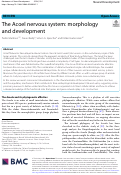 Cover page: The Acoel nervous system: morphology and development.