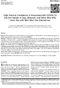 Cover page: High Vaccine Confidence Is Associated with COVID-19 Vaccine Uptake in Gay, Bisexual, and Other Men Who Have Sex with Men Who Use Substances