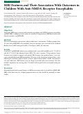 Cover page: MRI Features and Their Association With Outcomes in Children With Anti-NMDA Receptor Encephalitis.