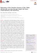 Cover page: Exploration of the Germline Genome of the Ciliate Chilodonella uncinata through Single-Cell Omics (Transcriptomics and Genomics)