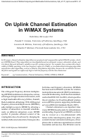 Cover page: On Uplink Channel Estimation in WiMAX Systems