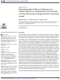 Cover page: Rate-dependent effects of lidocaine on cardiac dynamics: Development and analysis of a low-dimensional drug-channel interaction model