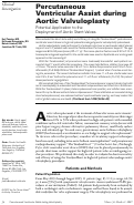 Cover page: Percutaneous ventricular assist during aortic valvuloplasty: potential application to the deployment of aortic stent-valves.