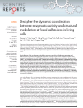 Cover page: Decipher the dynamic coordination between enzymatic activity and structural modulation at focal adhesions in living cells