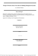 Cover page: Design of wireless sensor networks for building management