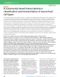 Cover page: A community-based transcriptomics classification and nomenclature of neocortical cell types