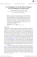 Cover page: Level dominance for the detection of changes in level distribution in sound streams.