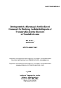 Cover page: Development of a Microscopic Activity-Based Framework for Analyzing the Potential Impacts of Transportation Control Measures on Vehicle Emissions