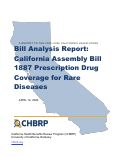Cover page of Analysis of California Assembly Bill 1887: Prescription Drug Coverage for Rare Diseases