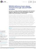 Cover page: SEC24A deficiency lowers plasma cholesterol through reduced PCSK9 secretion