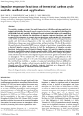 Cover page: Impulse response functions of terrestrial carbon cycle models: method and application