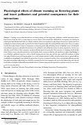 Cover page: Physiological effects of climate warming on flowering plants and insect pollinators and potential consequences for their interactions