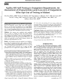 Cover page: Facility HIV Self-Testing in Outpatient Departments: An Assessment of Characteristics and Concerns of Outpatients Who Opt Out of Testing in Malawi