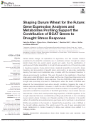 Cover page: Shaping Durum Wheat for the Future: Gene Expression Analyses and Metabolites Profiling Support the Contribution of BCAT Genes to Drought Stress Response