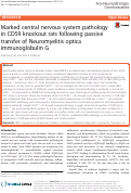 Cover page: Marked central nervous system pathology in CD59 knockout rats following passive transfer of Neuromyelitis optica immunoglobulin G