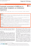 Cover page: Systematic assessment of HER2/neu in gynecologic neoplasms, an institutional experience