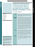 Cover page: Comprehensive Assessment of Coronary Artery Disease by Using First-Pass Analysis Dynamic CT Perfusion: Validation in a Swine Model