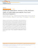 Cover page: Long-lived polarization memory in the electronic states of lead-halide perovskites from local structural dynamics