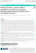 Cover page: Pharmacokinetics, adverse effects and effects on thermal nociception following administration of three doses of codeine to horses