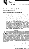 Cover page: Examining Rubrics Used to Measure Writing Performance in U.S. Intensive English Programs