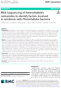 Cover page: RNA-Sequencing of Heterorhabditis nematodes to identify factors involved in symbiosis with Photorhabdus bacteria